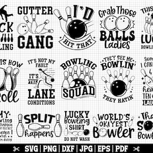 Bowling SVG-bundel, Bowling SVG PNG, Bowler Svg, Bowling Quotes Svg, Bowling Cricut Svg, Bowling Ball Svg, Instant Download