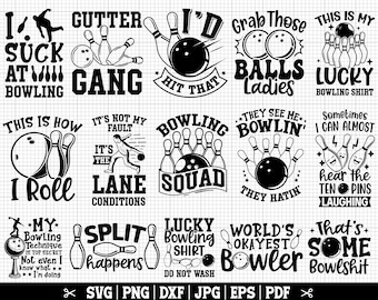 Bowling SVG Bundle, Bowling SVG PNG, Bowler Svg, Bowling Quotes Svg, Bowling Cricut Svg, Bowling Ball Svg, Instant Download