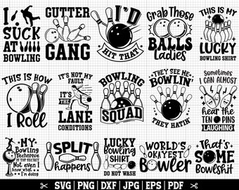 Bowling SVG Bundle, Bowling SVG PNG, Bowler Svg, Bowling Quotes Svg, Bowling Cricut Svg, Bowling Ball Svg, Instant Download