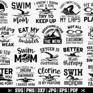 Ensemble Svg natation, ensemble Svg nageur, Svg natation, citations de natation, natation Cricut, nageur chemise Svg, téléchargement immédiat