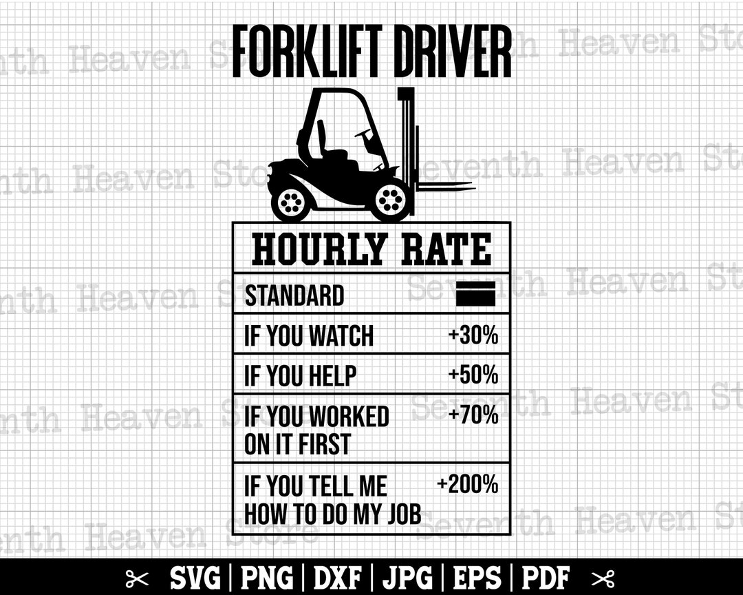 Forklift Driver Hourly Rate SVG Forklift Driver SVG, Forklift Price