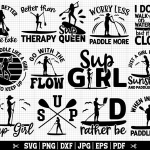 Stand Up Paddle SVG-bundel, SUP SVG-bundel, Paddleboarding SVG, Stand Up Paddleboard SVG-cricut, Sup-shirt SVG, Instant Download