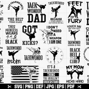 Taekwondo SVG Bundle, Taekwondo Bundle, Taekwondo Fighter SVG, Artes Marciais Svg, Taekwondo Quotes Svg, Taekwondo Cricut - Download Instantâneo