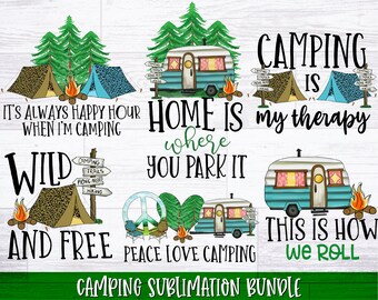 Camping Sublimation Bundle | Camping PNG Bundle | Camper PNG for Sublimation | Summer Sublimations | Hiking Sublimations | Instant Download