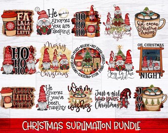 Christmas Sublimation Bundle | Christmas Gnomes PNG | Christmas PNG Bundle | Instant Download | Christmas Shirt Designs