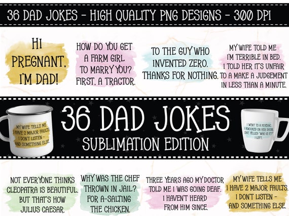 Dad Jokes Sublimation Bundle | Father's Day PNG | Dad Mug Sublimation Designs | Dad Jokes PNG | Dad Joke Bundle | Funny Dad PNG Quotes