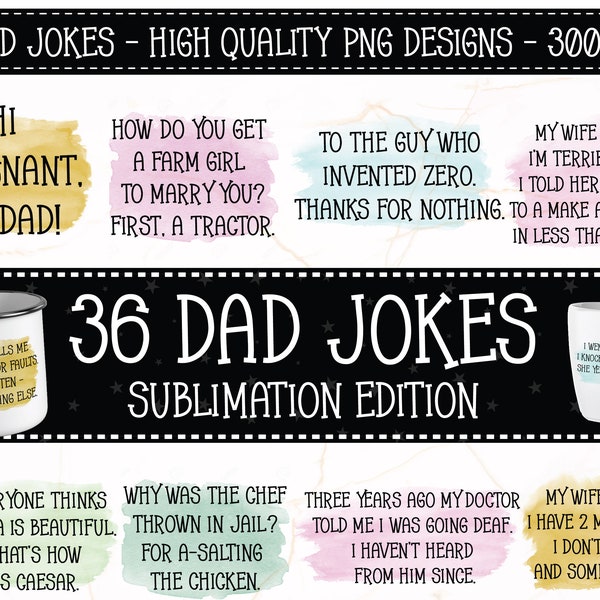 Dad Jokes Sublimation Bundle | Father's Day PNG | Dad Mug Sublimation Designs | Dad Jokes PNG | Dad Joke Bundle | Funny Dad PNG Quotes