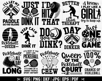Pickleball SVG Bundle, Pickleball Player SVG, Pickleball Cut Files, Pickleball Cricut, Pickleball Paddle Svg, Instant Download