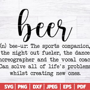 Définition de bière SVG | Bière SVG | La vie de bière Svg |  Signe drôle de bière |  Citation drôle de bière | Chemise bière SVG | Définition drôle Svg Dxf Png Jpg