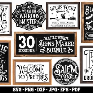 Halloween SVG Bundle | Halloween Signs Bundle | Witch Signs SVG | Witch SVG | Witchcraft Svg | Trick Or Treat Svg | Spooky Home Designs
