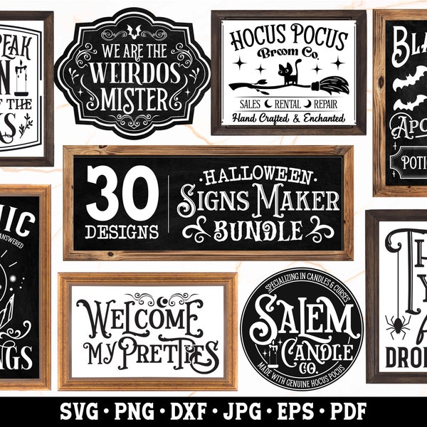 Halloween SVG Bundle | Halloween Signs Bundle | Witch Signs SVG | Witch SVG | Witchcraft Svg | Trick Or Treat Svg | Spooky Home Designs