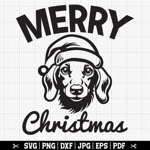 Frohe Weihnachten Dackel SVG für Cricut und Silhouette, Dackel Weihnachss Dekor, Weiner Hund, kommerzielle Nutzung