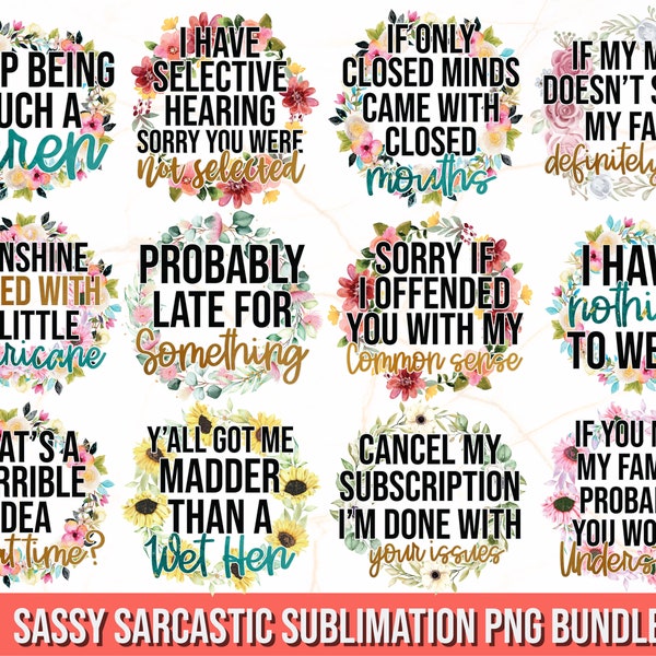 Sassy Mom Sublimation Bundle | Sarcastic Sublimation Designs | Sassy PNG | Sarcastic PNG | Funny Mom PNG | Badass Quotes Png Bundle