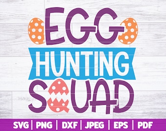 Eier-Jagd-Squad SVG | Ostern SVG | Ostereiersuche SVG | Eier Jagdcrew | Lustige Eiersuche Shirt | Cricut - Scherenschnitt | Svg Dxf Png