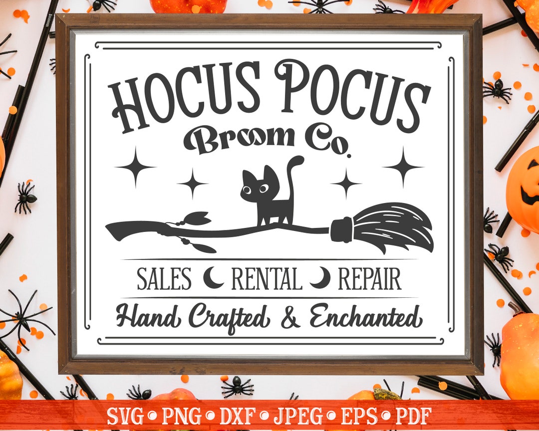 Hocus Pocus Broom Co SVG Halloween SVG Witch Sign SVG Etsy