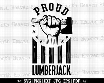 Proud Lumberjack Svg, US Flag Lumberjack Svg, American Woodcutter Svg, Woodworker SVG, Tree Cutter SVG, Sawdust Svg