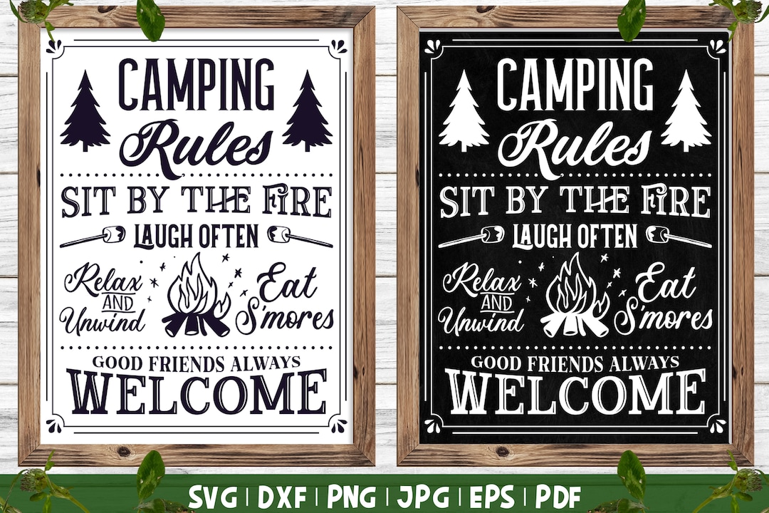 Camping Rules SVG Camp Rules Sign, Camping Sign, Camping Poster Svg