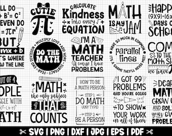 Math Teacher SVG Bundle, Math Bundle SVG, Math Teacher Png, Math Svg Bundle, Math Teacher Shirt - Instant Download - Cut Files