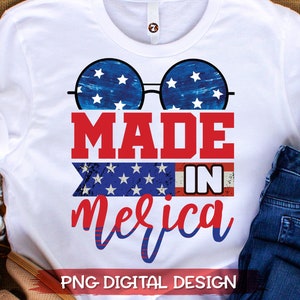 Made In Merica PNG | 4th Of July Sublimation PNG Print | Merica Sublimation | Usa Sublimation Design | 4Th Of July DTG Print | Png Design