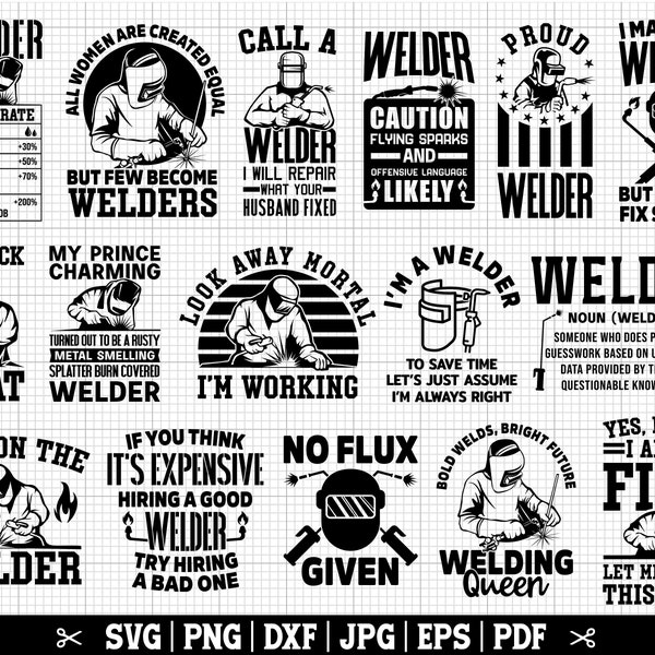 Welder SVG Bundle, Welding SVG, Welder Png, Welder Quotes, Welder Shirt Designs - Instant Download - Commercial Use Included