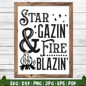 Osservazione delle stelle e fuoco ardente SVG / Cartello da campeggio, campeggio SVG, campeggio Svg, Camper Svg, Download istantaneo - Svg Dxf Jpg Eps Pdf Png