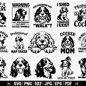 Pacchetto SVG Cocker Spaniel, Pacchetto Cane Cocker, Cocker Spaniel Cricut, Cocker Spaniel Png, Citazioni Cocker, Cocker Mamma Svg, Cocker Proprietario Svg