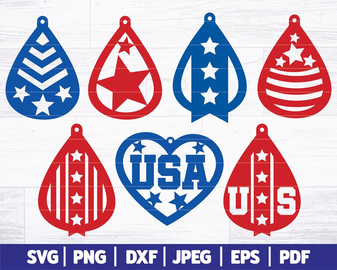 4th of July Earrings SVG Fourth of July Earrings Bundle - Etsy
