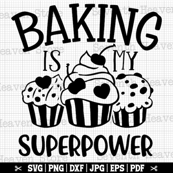 Baking Is My Superpower Svg, Baking SVG, Kitchen Svg,  Baking Clip Art, Baker Svg, Bakery Svg, Cooking Svg, Funny Apron Svg