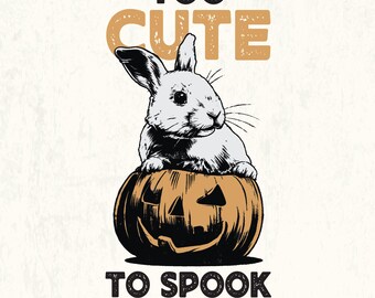 Te schattig om png te schrikken | Halloween-haas, png-stijl, herfst Halloween-boerderijontwerp, landelijke vintage herfstafbeelding voor shirts