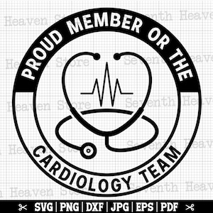 Stolzes Mitglied des Kardiologie-Teams SVG, Kardiologie SVG Cricut, Herz Nurse SVG, Kardiologie Crew SVG, Kardiologie Team SVG, Herzschlag SVG