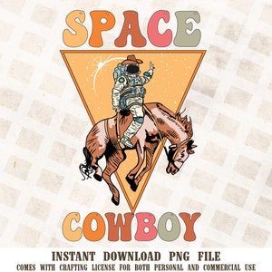 Weltraum Cowboy PNG | Retro Sublimation, Western Sublimationen, PNG Clipart, Western Shirt Design, Cosmic Cowboy Png, Retro Png