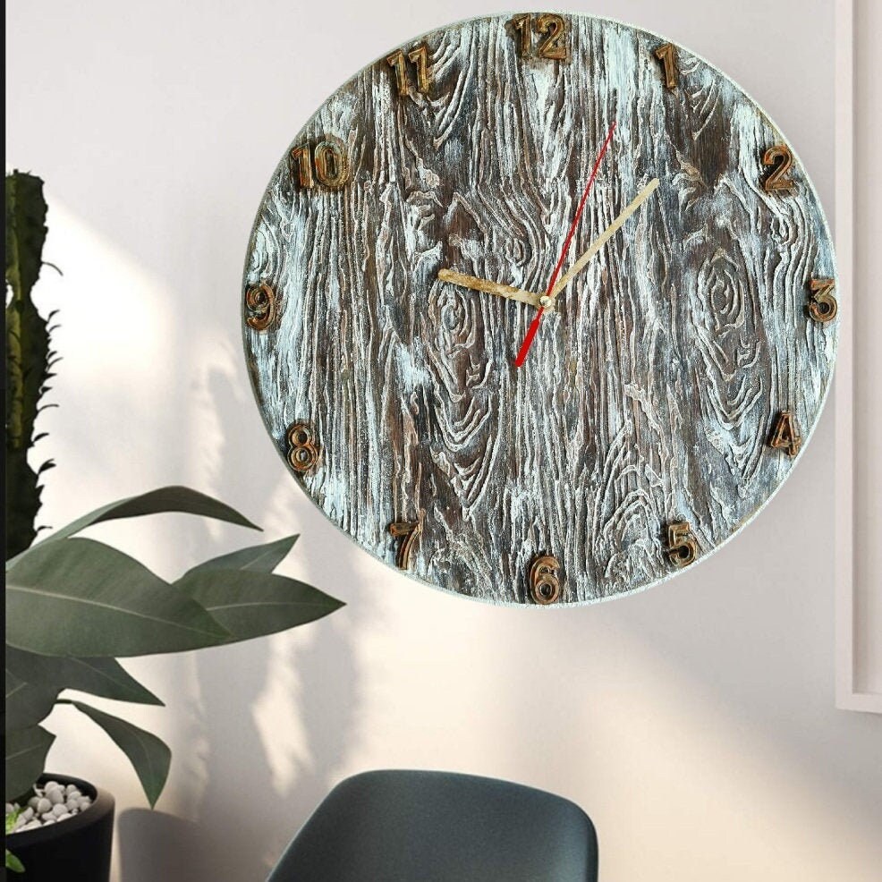Dark brown wall clock Table clock 12 inch clock Unique wall Etsy