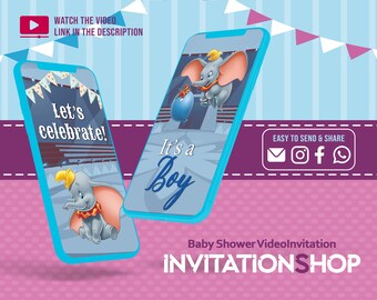 Dumbo Circus Baby Shower Video Invitation (Electronic)