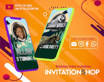 Jurassic World Birthday Video Invitation (Digital)