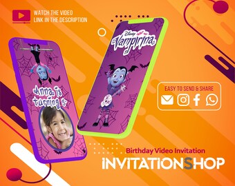 Vampirina Birthday Video Invitation, Personalized HD Design