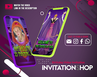 Villainesses Birthday Video Invitation, Animated Party Invite