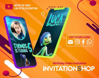 Luca Birthday Video Invitation, Personalized Digital Invite