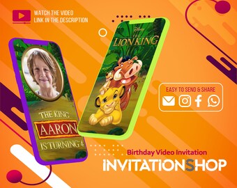 Lion King, Lion King Video Invitation, Lion King animated card, Disney Video Invitation, Lion King Digital invitation, Lion King Invitation