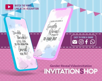 Twinkle Little Star Gender Reveal Video Invitation