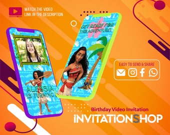 Moana Birthday Invitation, Princess Party (Digital)