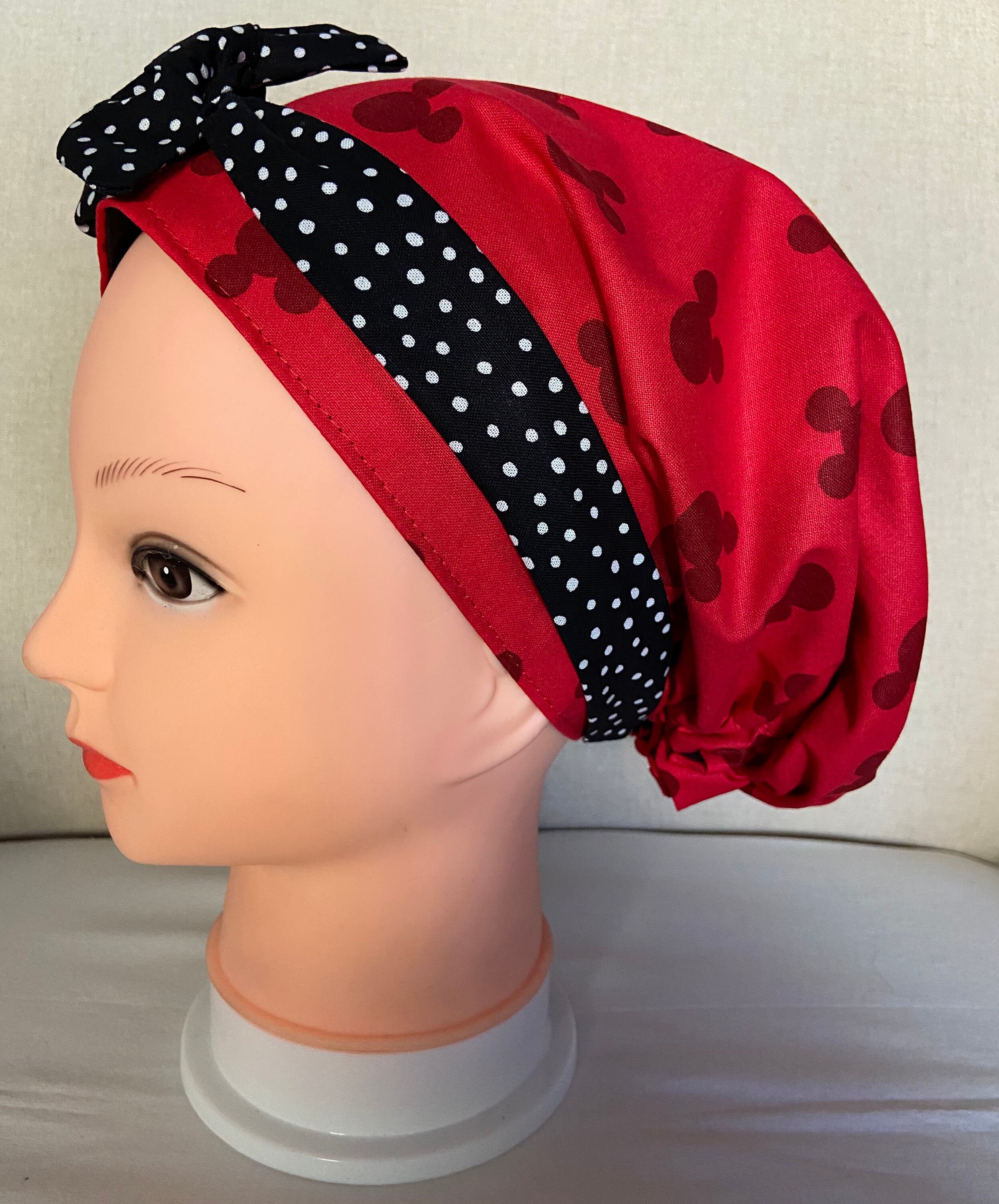 Mickey Mouse on Red Theme Scrub Hat 