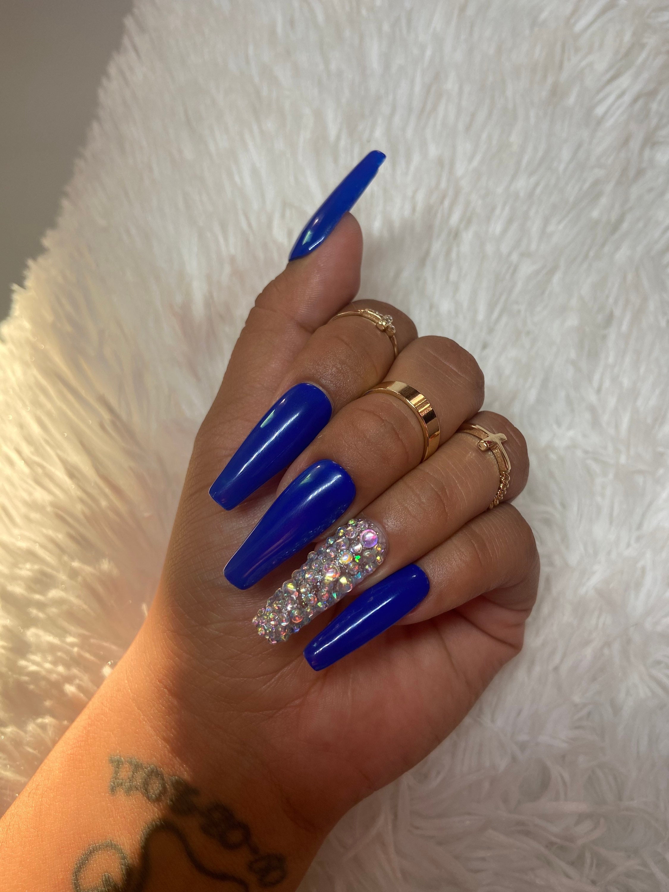 Queen Press on Nails Royal Blue Press on Nails Press on - Etsy Queen Press on Nails Royal Blue Press on Nails Press on - Etsy
