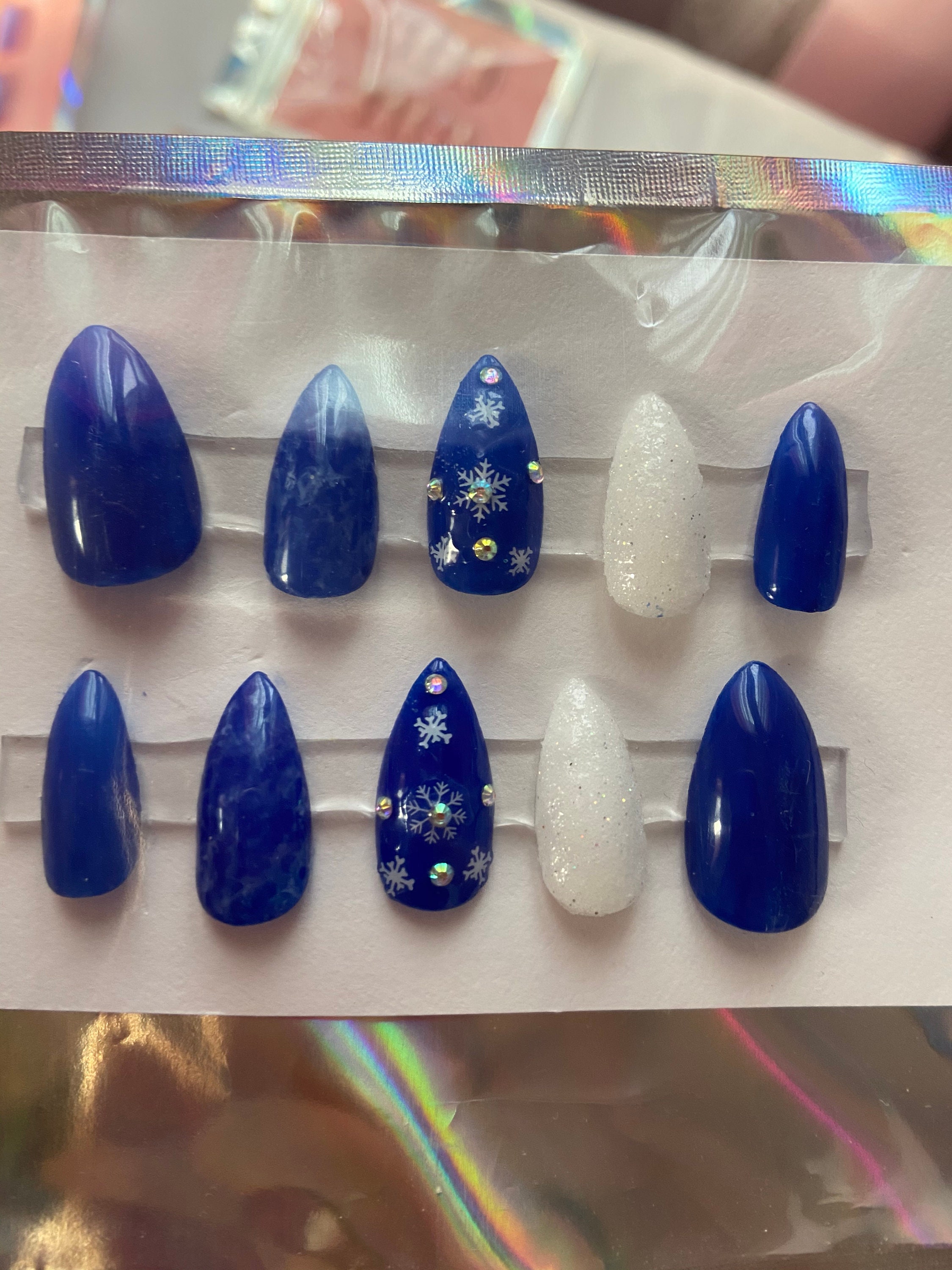 Winter nail press on nails | Etsy