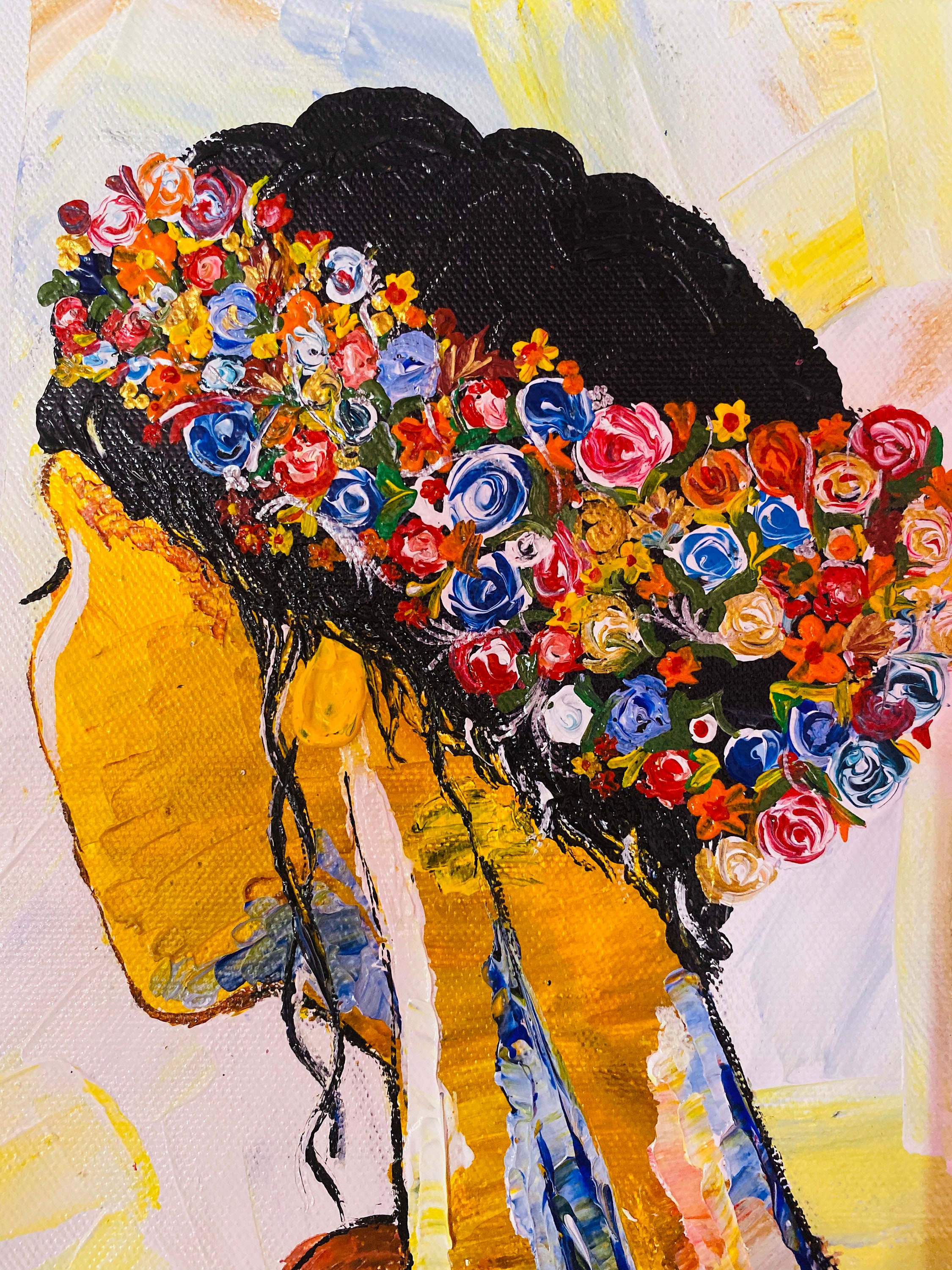 Modern Abstract Girl Painting,large Oversized Painting,handmade 3D