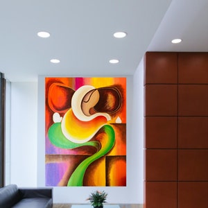 Handmade Lord Ganesha Ganapathi Abstract painting on canvas, large oversized ganapathi ganesh painting Home decore, 3D gold ganesha