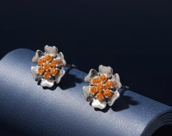 Flower Stud Earrings: Sterling Silver Jewelry