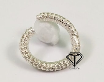 Pave Diamond Oval Clasp: Sterling Silver Gold Clasp (18 x 15 mm)