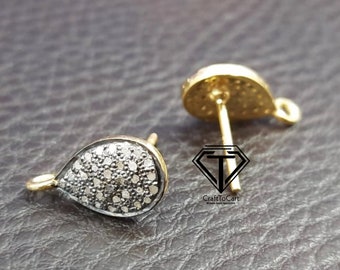 Orecchini a goccia con diamanti pavé: componenti in argento sterling