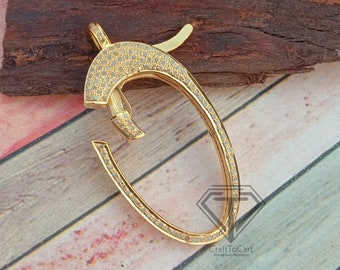 Pave Diamond Lobster Clasp: Handgjort lås i 925 sterlingsilver
