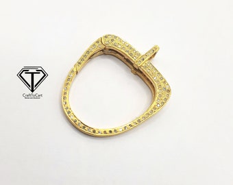 Cierre de langosta con diamantes pavé: cierre de plata de ley hecho a mano